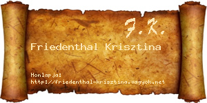 Friedenthal Krisztina névjegykártya