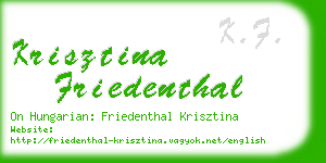 krisztina friedenthal business card